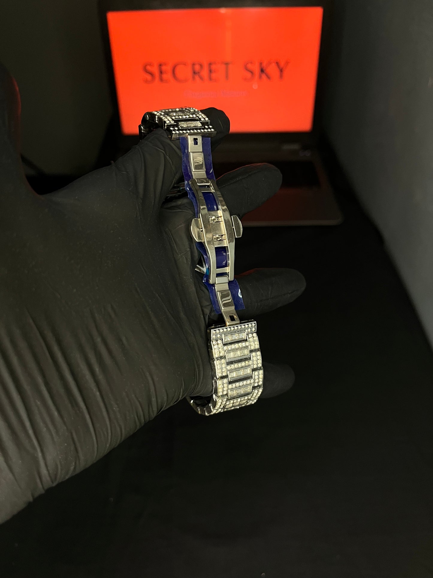 Patek Philippe White Iced Stone Watch