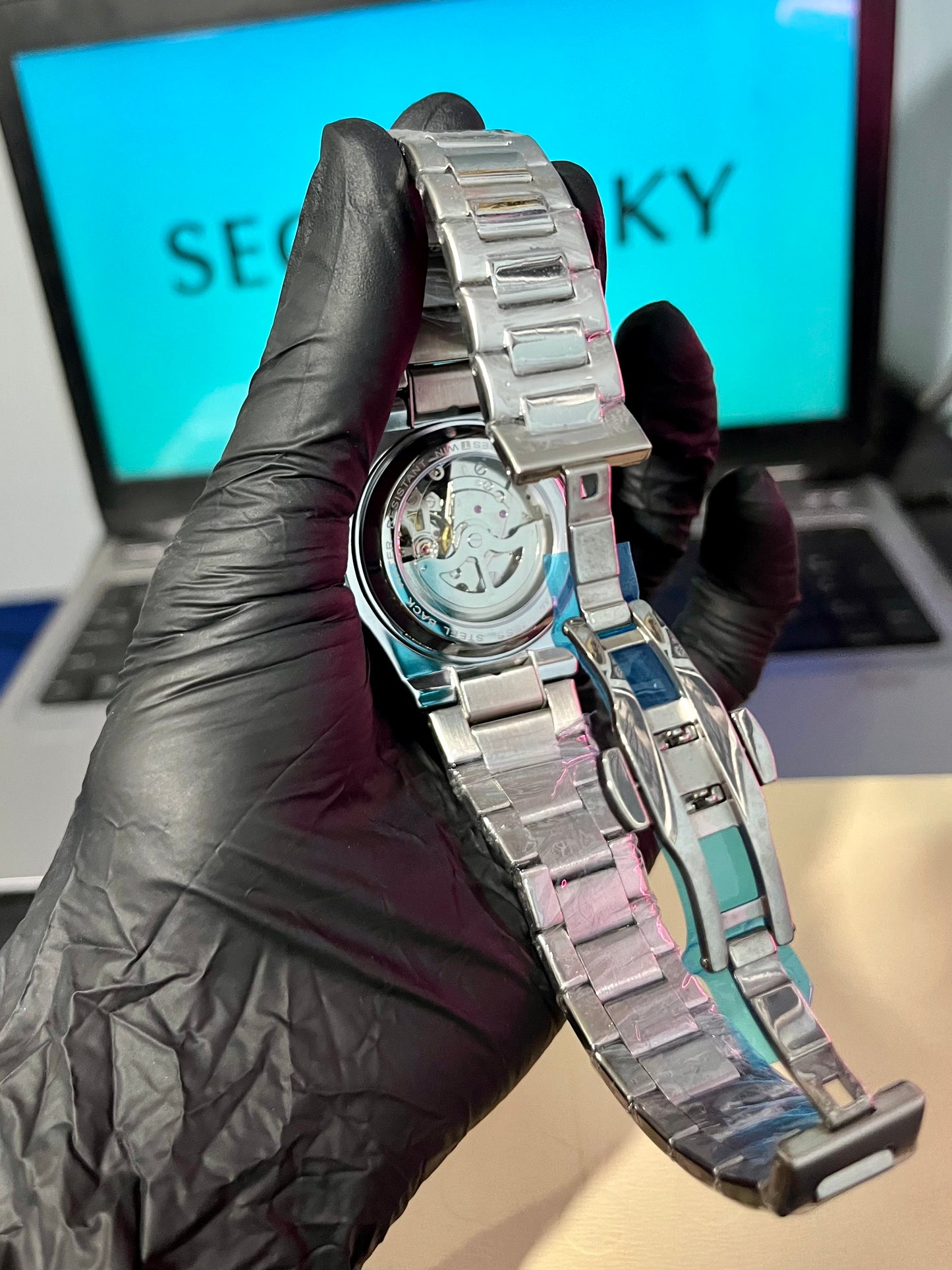 PP Style Automatic Skeleton Watch Silver