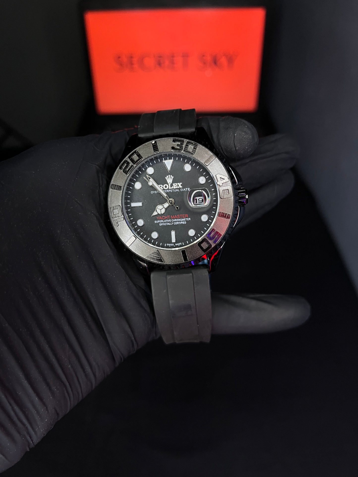 Rolex  Yatch Master Black Silicone Strap