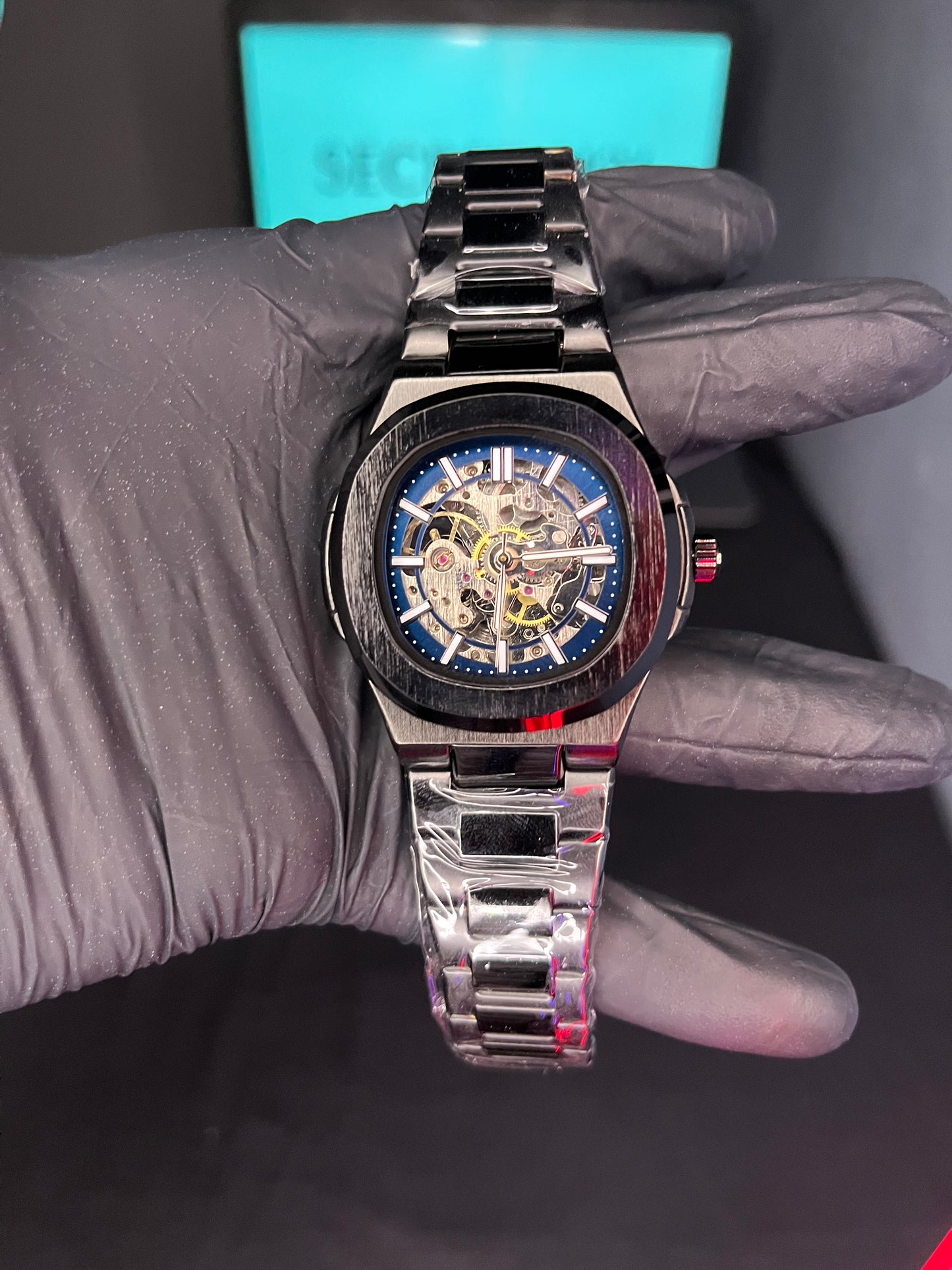 PP Style Automatic Skeleton Watch – Black