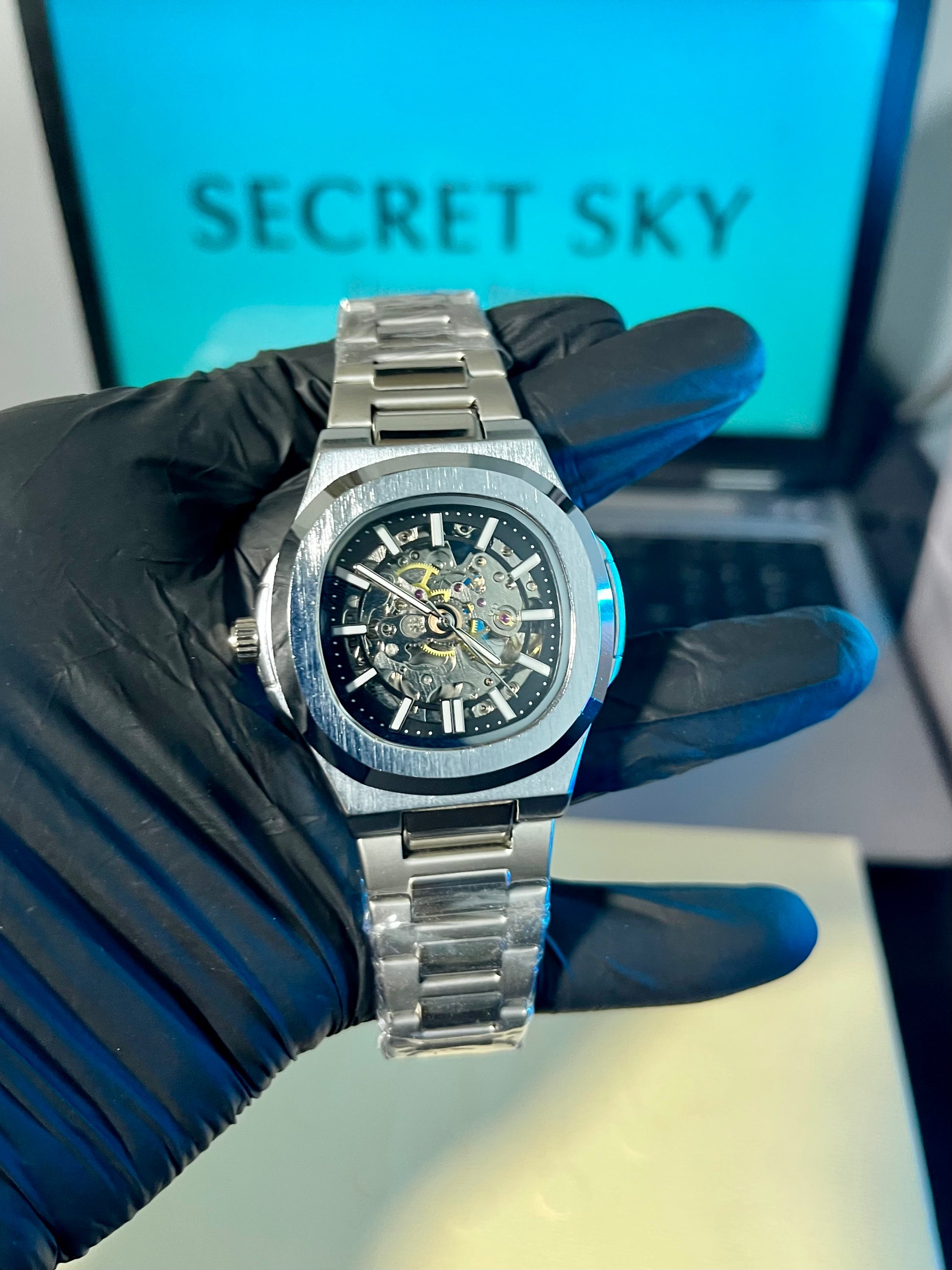 Bestwin Automatic Skeleton Watch Silver