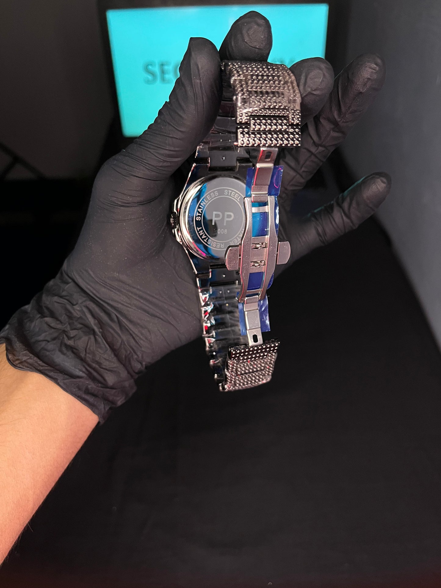 Patek Philippe Black Iced Stone Watch