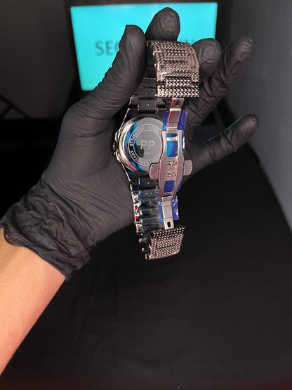 Patek Philippe Black Iced Stone Watch